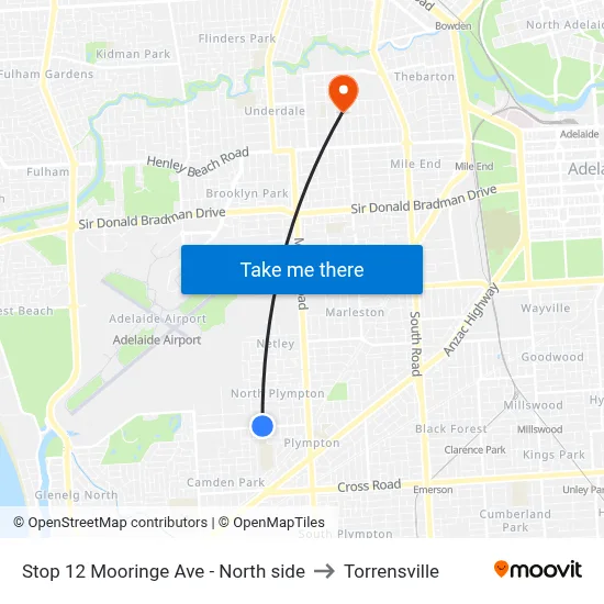 Stop 12 Mooringe Ave - North side to Torrensville map