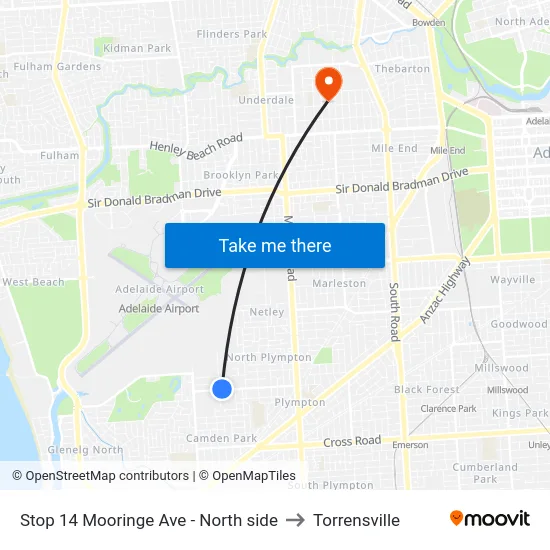 Stop 14 Mooringe Ave - North side to Torrensville map