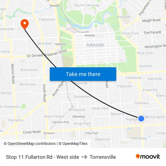 Stop 11 Fullarton Rd - West side to Torrensville map