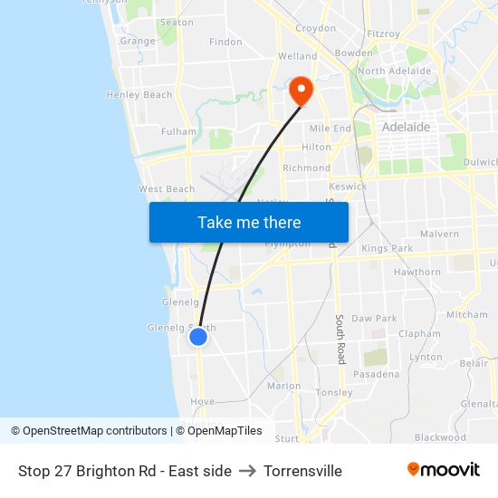 Stop 27 Brighton Rd - East side to Torrensville map