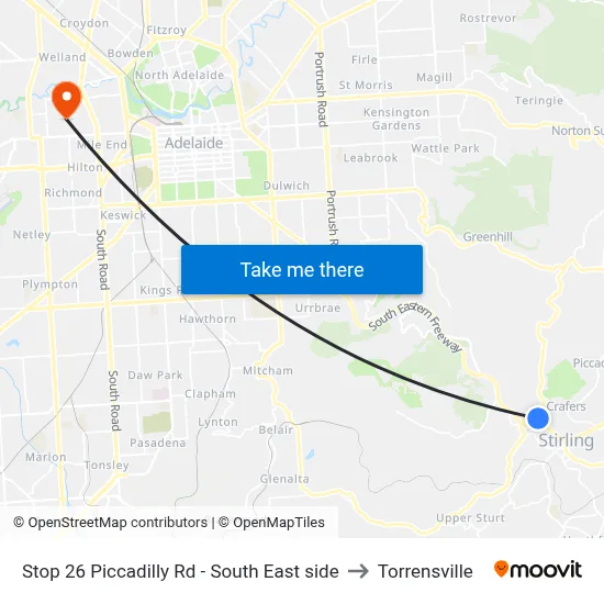 Stop 26 Piccadilly Rd - South East side to Torrensville map