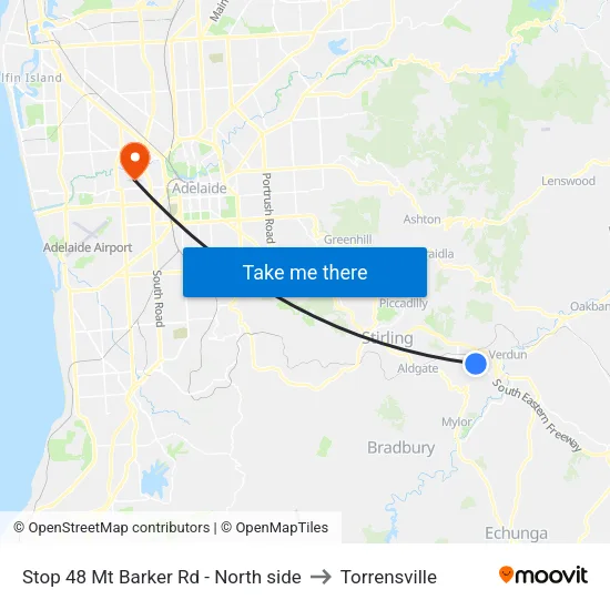 Stop 48 Mt Barker Rd - North side to Torrensville map
