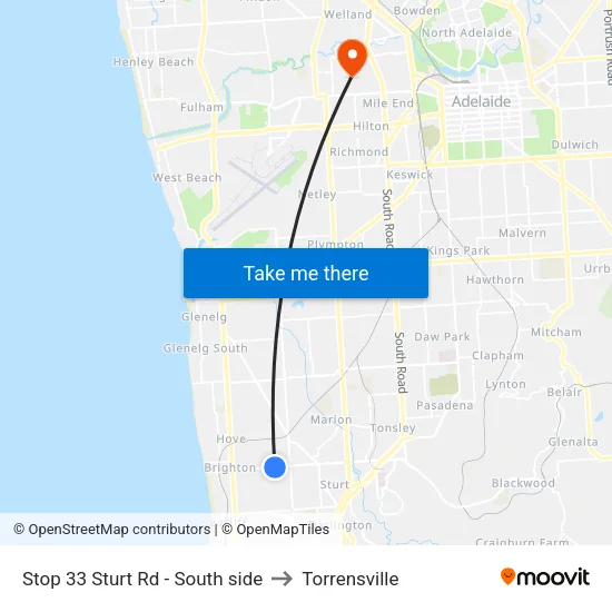 Stop 33 Sturt Rd - South side to Torrensville map