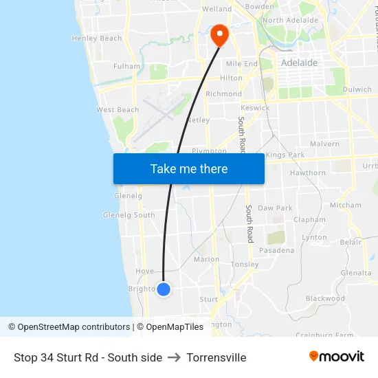 Stop 34 Sturt Rd - South side to Torrensville map