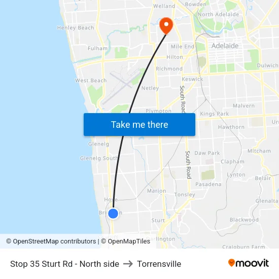 Stop 35 Sturt Rd - North side to Torrensville map