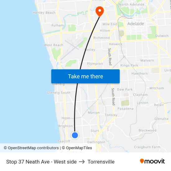 Stop 37 Neath Ave - West side to Torrensville map