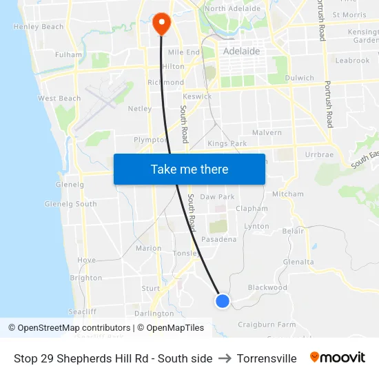 Stop 29 Shepherds Hill Rd - South side to Torrensville map