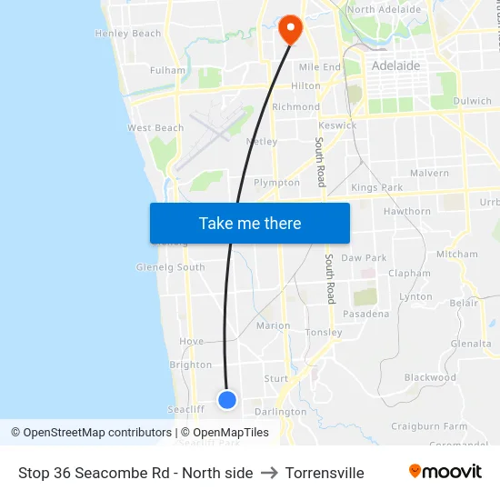 Stop 36 Seacombe Rd - North side to Torrensville map