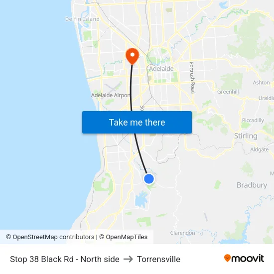 Stop 38 Black Rd - North side to Torrensville map