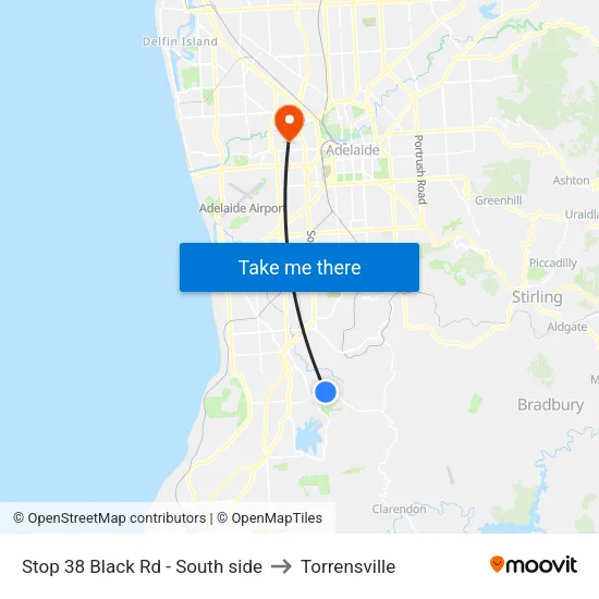 Stop 38 Black Rd - South side to Torrensville map