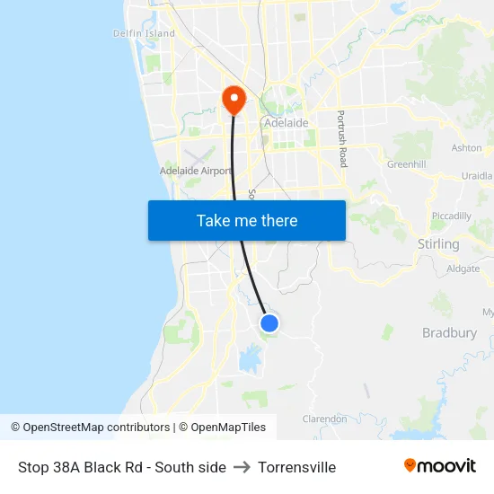 Stop 38A Black Rd - South side to Torrensville map