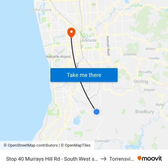 Stop 40 Murrays Hill Rd - South West side to Torrensville map