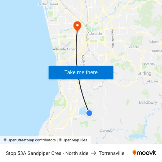 Stop 53A Sandpiper Cres - North side to Torrensville map