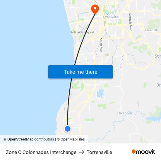 Zone C Colonnades Interchange to Torrensville map