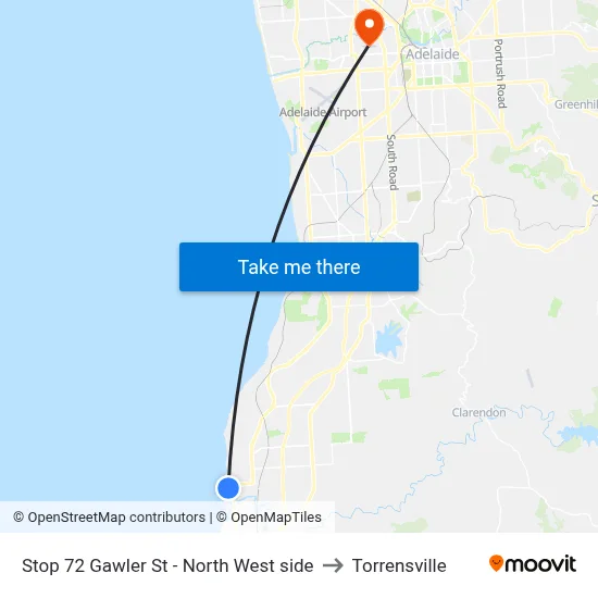 Stop 72 Gawler St - North West side to Torrensville map