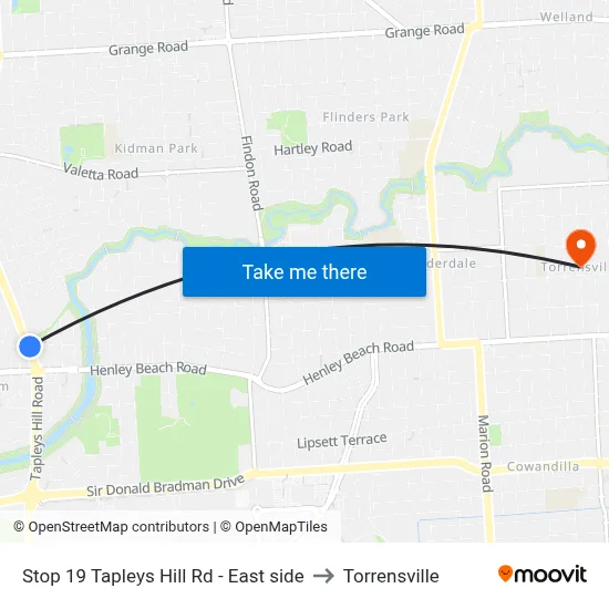 Stop 19 Tapleys Hill Rd - East side to Torrensville map