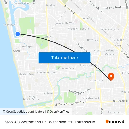 Stop 32 Sportsmans Dr - West side to Torrensville map