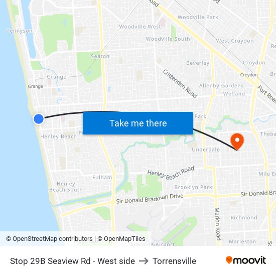 Stop 29B Seaview Rd - West side to Torrensville map