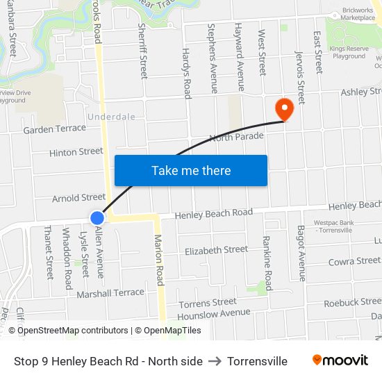 Stop 9 Henley Beach Rd - North side to Torrensville map