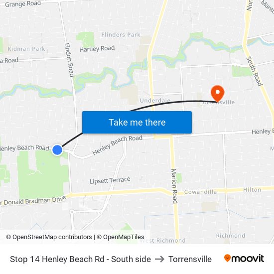 Stop 14 Henley Beach Rd - South side to Torrensville map