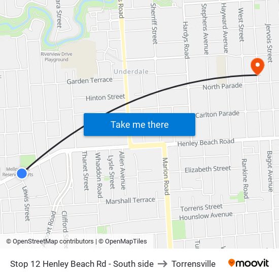 Stop 12 Henley Beach Rd - South side to Torrensville map