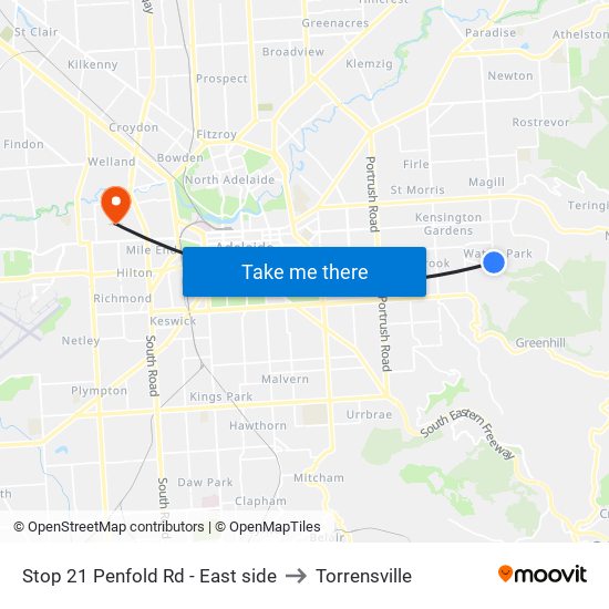 Stop 21 Penfold Rd - East side to Torrensville map