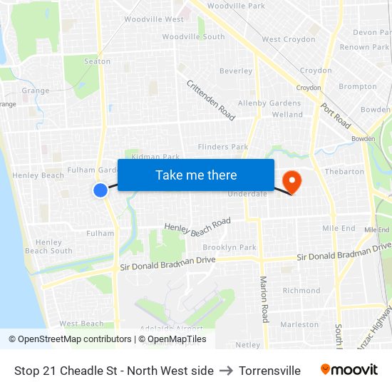 Stop 21 Cheadle St - North West side to Torrensville map