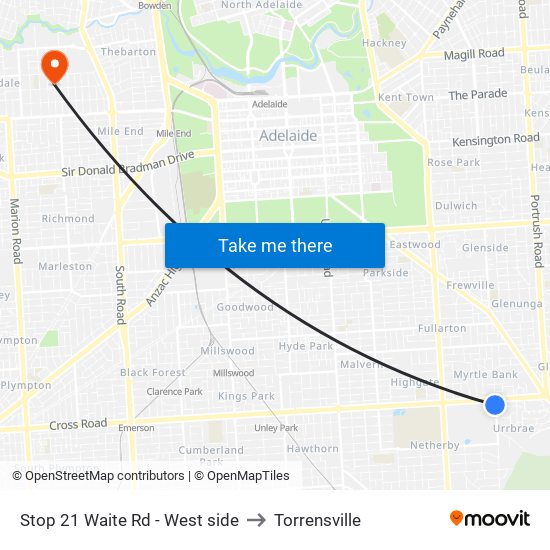 Stop 21 Waite Rd - West side to Torrensville map