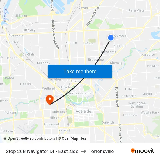 Stop 26B Navigator Dr - East side to Torrensville map