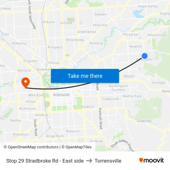Stop 29 Stradbroke Rd - East side to Torrensville map