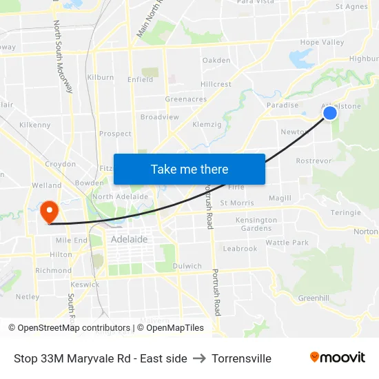 Stop 33M Maryvale Rd - East side to Torrensville map