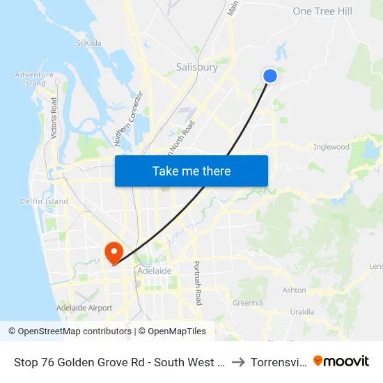 Stop 76 Golden Grove Rd - South West side to Torrensville map