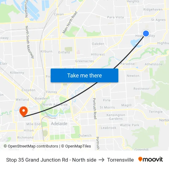 Stop 35 Grand Junction Rd - North side to Torrensville map
