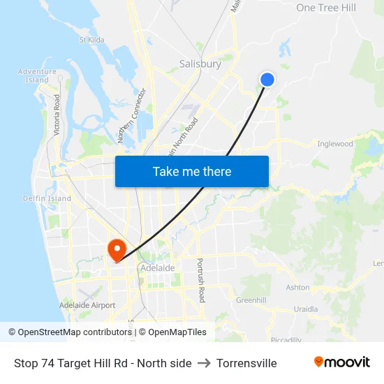 Stop 74 Target Hill Rd - North side to Torrensville map