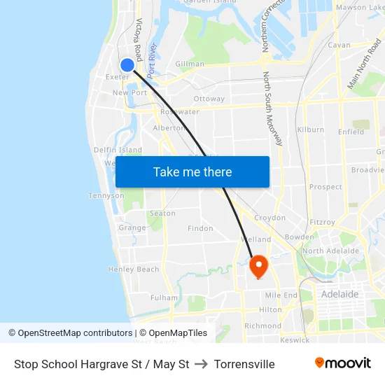 Stop School Hargrave St / May St to Torrensville map