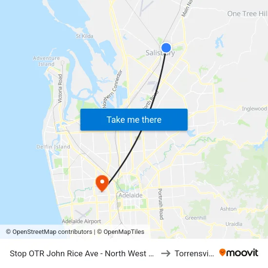 Stop OTR John Rice Ave - North West side to Torrensville map