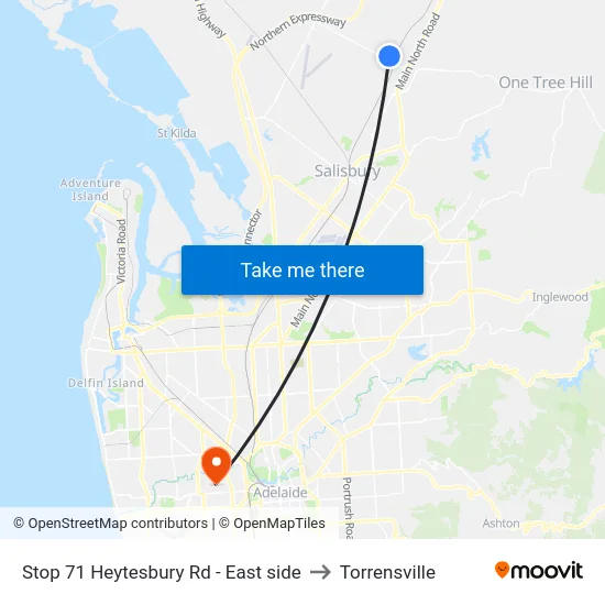 Stop 71 Heytesbury Rd - East side to Torrensville map