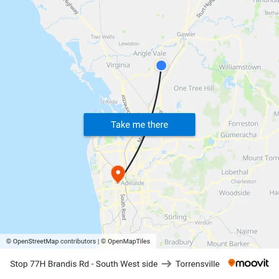 Stop 77H Brandis Rd - South West side to Torrensville map