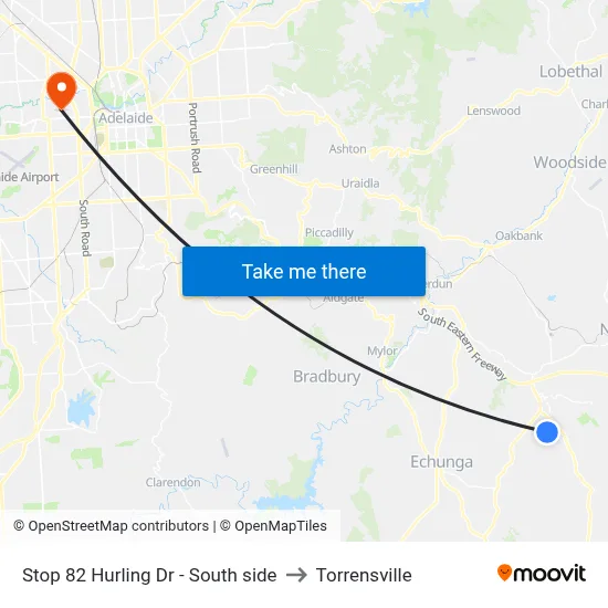 Stop 82 Hurling Dr - South side to Torrensville map