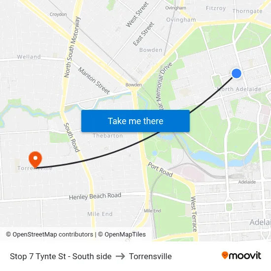 Stop 7 Tynte St - South side to Torrensville map