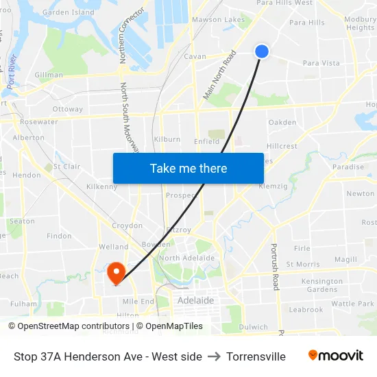 Stop 37A Henderson Ave - West side to Torrensville map