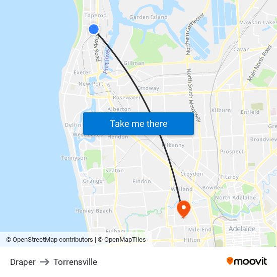 Draper to Torrensville map