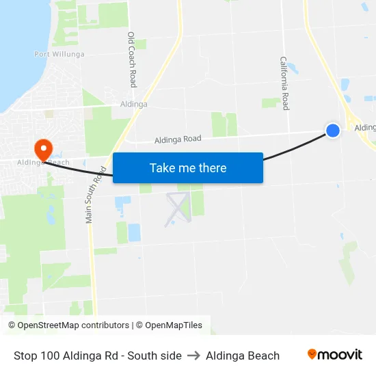 Stop 100 Aldinga Rd - South side to Aldinga Beach map