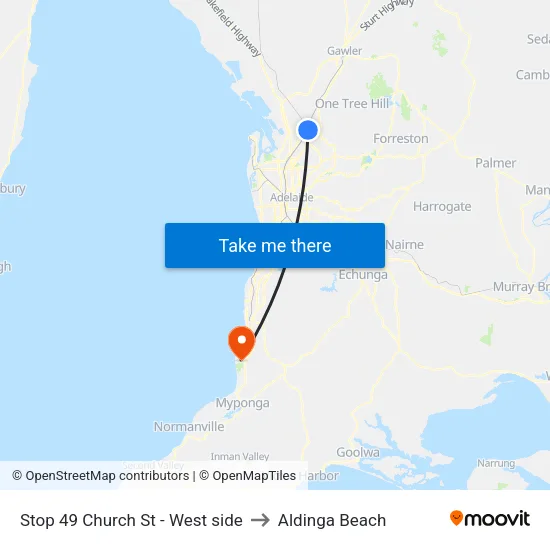 Stop 49 Church St - West side to Aldinga Beach map