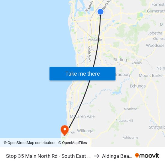 Stop 35 Main North Rd - South East side to Aldinga Beach map