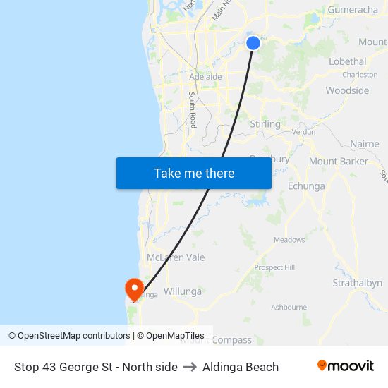 Stop 43 George St - North side to Aldinga Beach map
