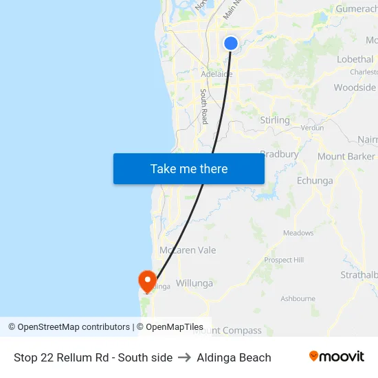 Stop 22 Rellum Rd - South side to Aldinga Beach map