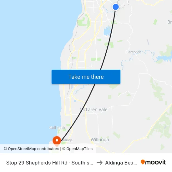Stop 29 Shepherds Hill Rd - South side to Aldinga Beach map