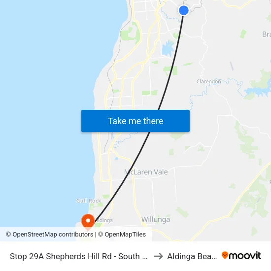Stop 29A Shepherds Hill Rd - South side to Aldinga Beach map