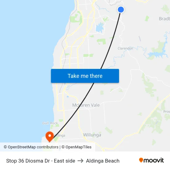 Stop 36 Diosma Dr - East side to Aldinga Beach map